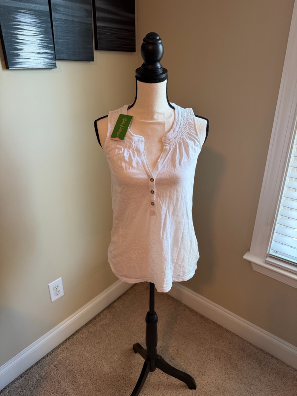 NWT Lilly Pulitzer Sleeveless Essie Tank Top - White